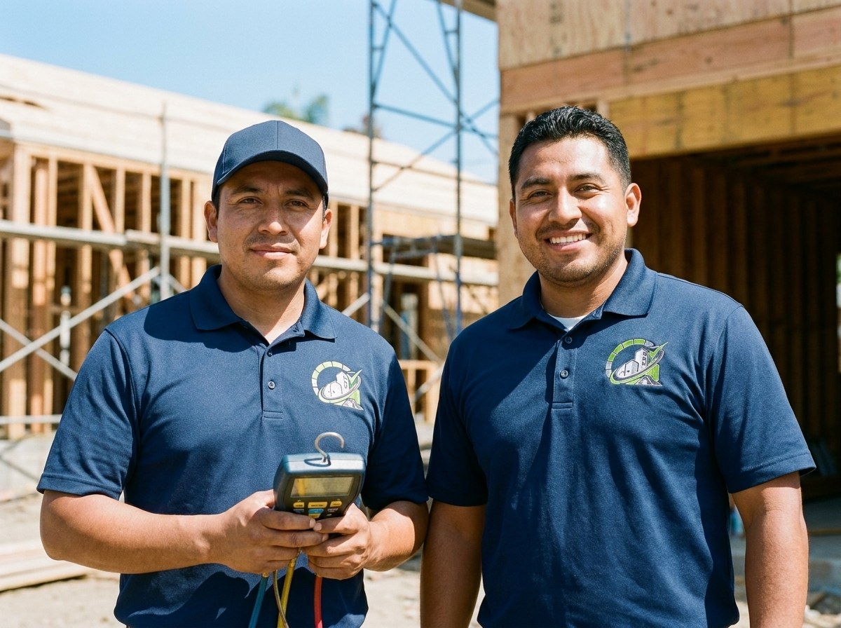 Two ECC Testing technicians arriving at a residential job